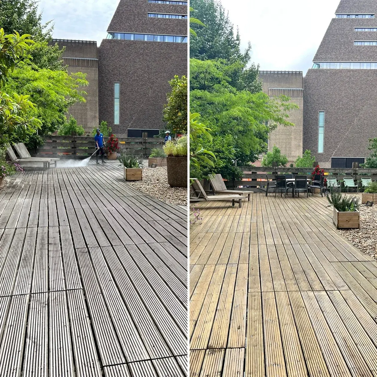 Weathered decking brought back to life