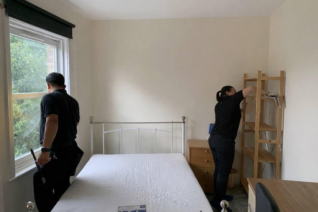 Bathroom shower after a deep clean