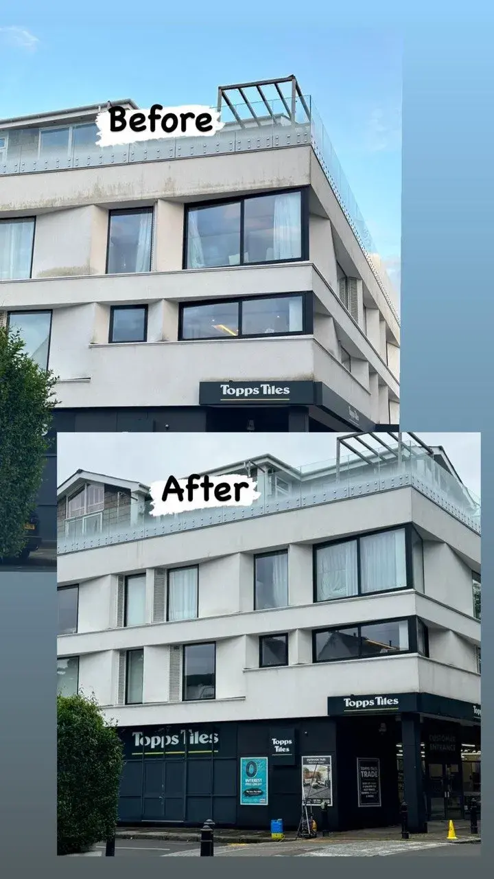 Facade and gutter line cleaned up