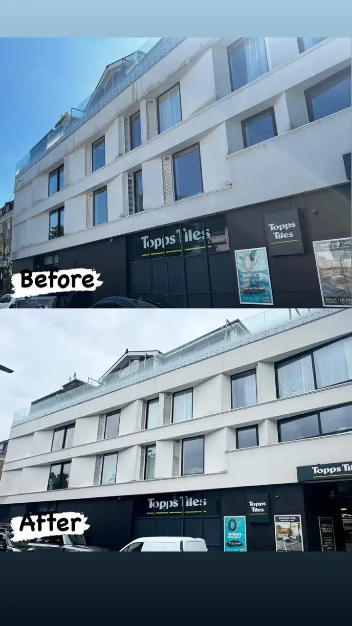 Exterior work alongside a gutter clear