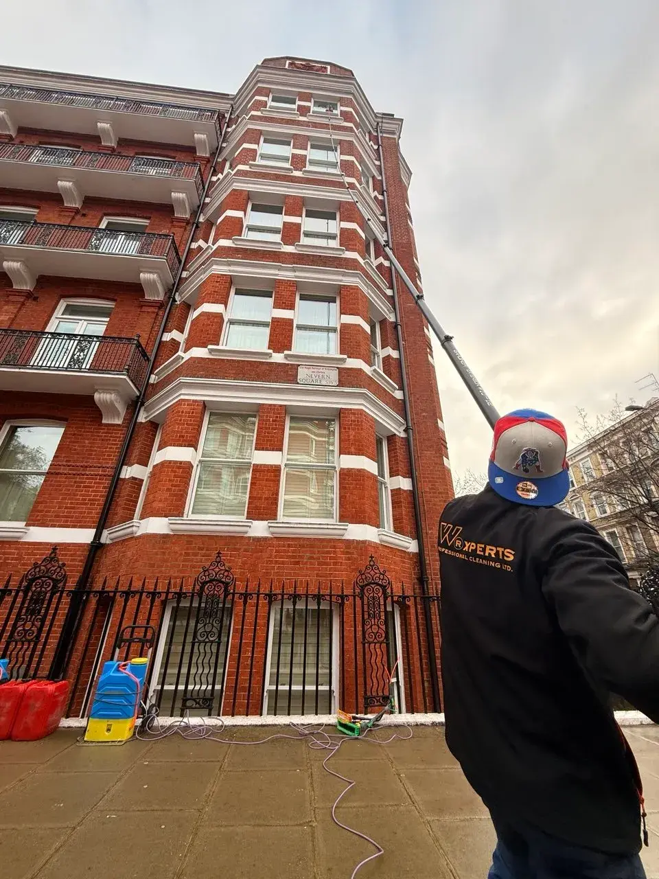 Mansion block windows cleaned across multiple floors