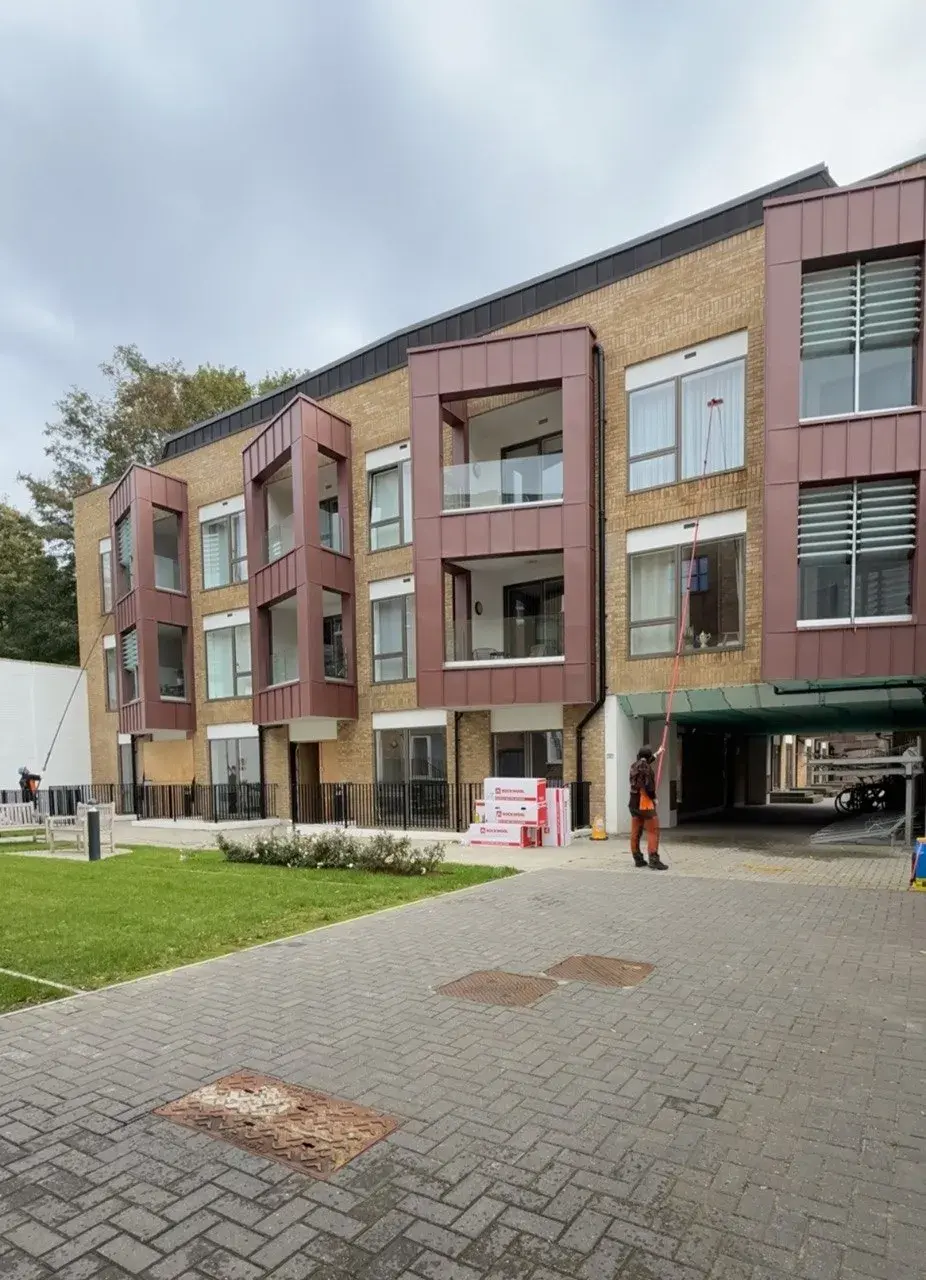 Modern commercial glazing cleaned inside and out