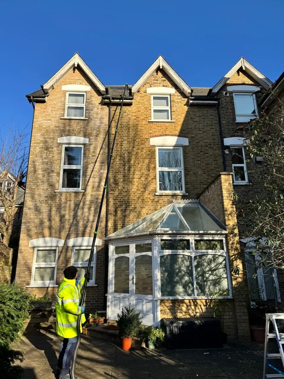 Residential windows being cleaned in London